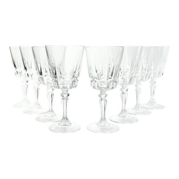 Cristal d’Arques “Chantelle” Set of 8 Crystal Water Glasses 7 3/8” 10oz - Picture 1 of 5